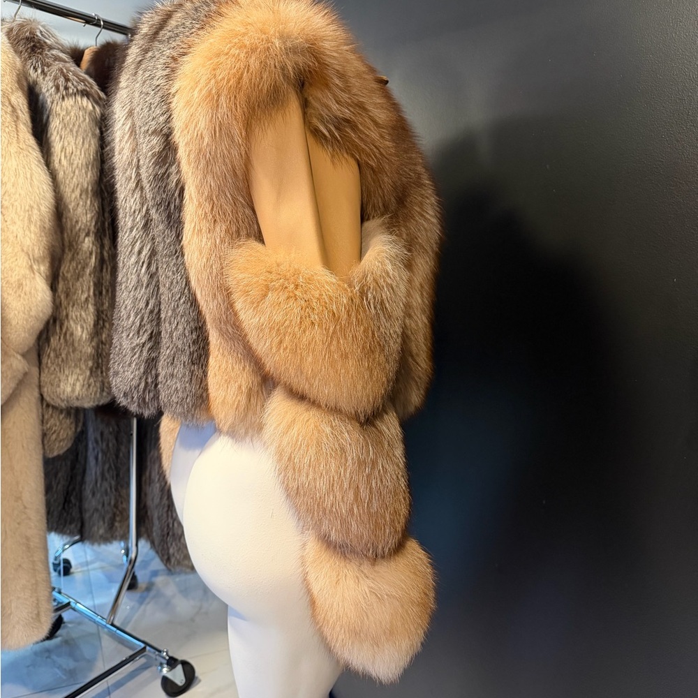 Stylish Fox Fur & Leather Jacket